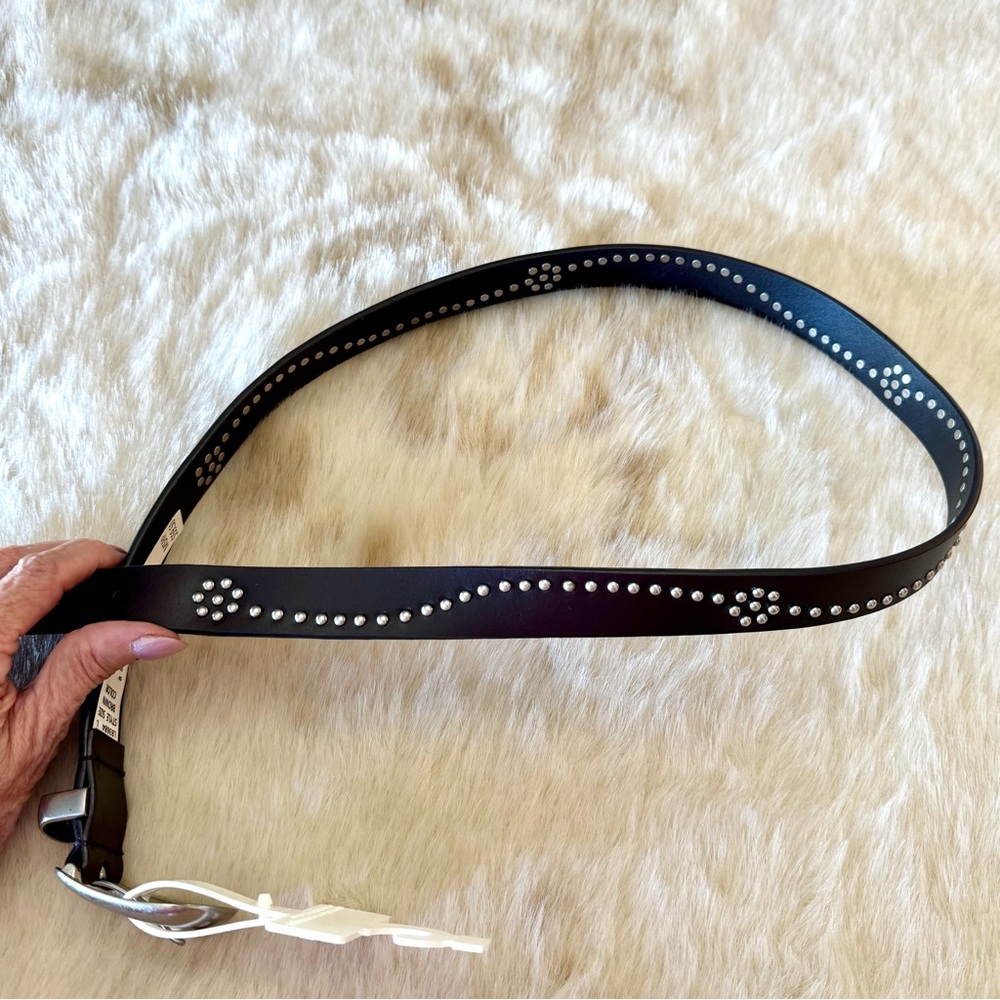 NWT Lucky Brand dark brown studded belt L - Picture 3 of 8